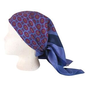 Vintage70s Geometric Women's Purple and Red 27" Square Scarf